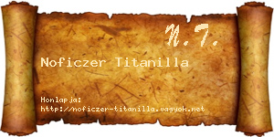 Noficzer Titanilla névjegykártya